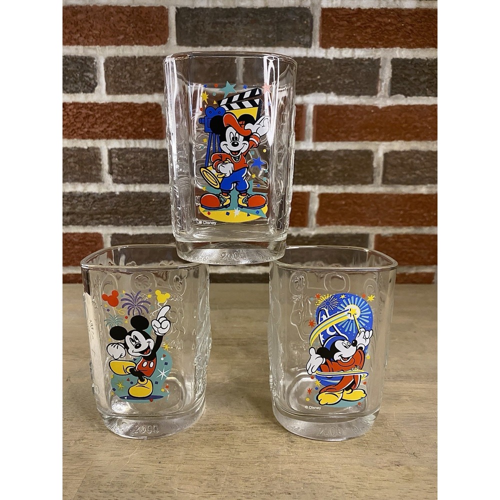 McDonald's Disney WDW Celebration Mickey Mouse Glass Tumblers, 2000, 3 of the 4.